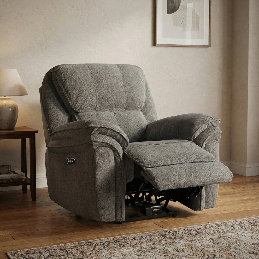 Lark Manor Coomer 97cm Wide Standard Recliner Grey 105cm H X 97cm W X 95cm D