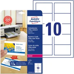 Avery, Kopierpapier, Premium Visitenkarten (A4, 25 Blätter, 220 g/m2)