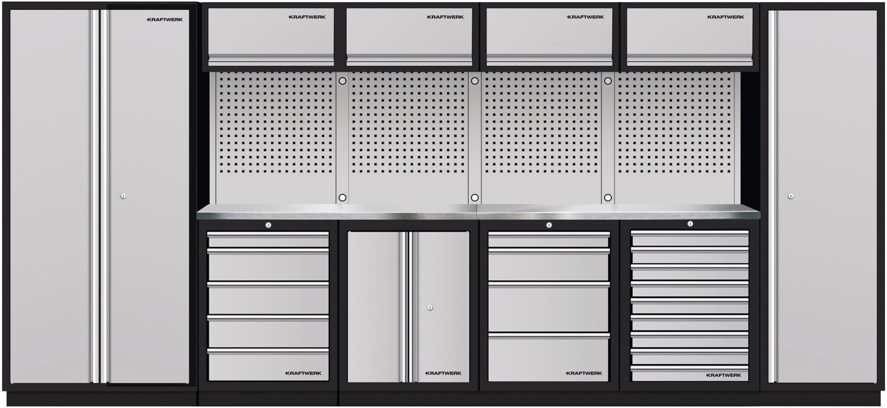 Kraftwerk Mobilio 6er Kombi, Flügeltür, Hochschrank, Edelstahl (3964K-H284S5H-K4IX)