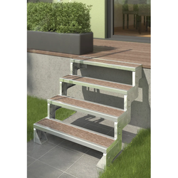 Dolle Außentreppe Gardentop 108-132cm Geschosshöhe mit Einlegerahmen 100cm breit mit Geländer