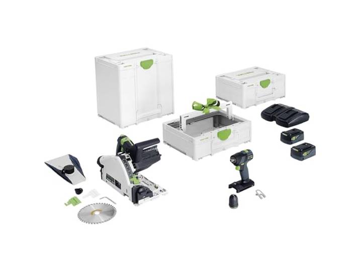 Festool Kit Combo sans fil TSC 55 K & TXS 18 + ToolBox TB M 137 Scie plongeante + perceuse-visseuse 18 V - moteur EC-TEC sans balais - batterie 5\,0 Ah - Systainer³