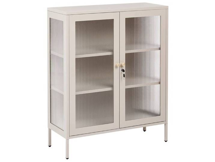 Vitrine en verre HARLYN 90 cm Métal Beige