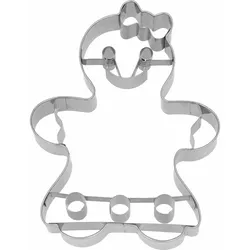 BIRKMANN Ausstechform Lebkuchenfrau Groß, mit Innenprägung, Ausstecher, Plätzchenform, Keks, Plätzchen, Edelstahl, 12.5 cm, 199347