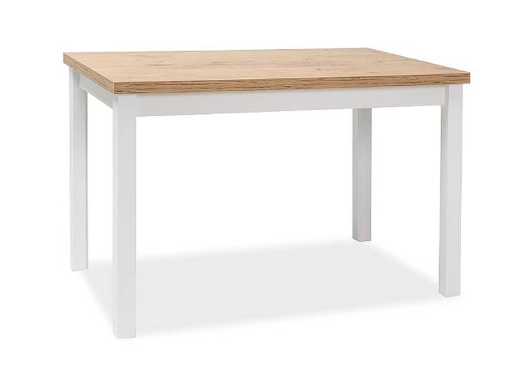 AKTION Weißer Esstisch mit Tischplatte in Eichen-Dekor Lancelot ADAM 120x68 II. Wahl