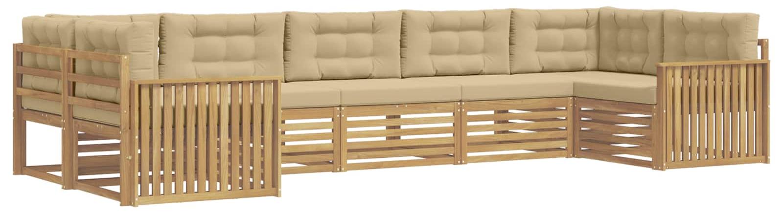 Garnitur aus 7 Outdoor-Sofas, Farbe Beige