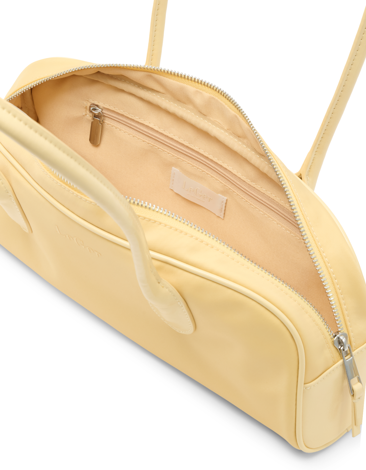 Schultertasche LEGER "Frauke Bag", Damen, Gr. B/H/T: 35cm x 12cm x 8,5cm, gelb, Nylon, unifarben, Taschen Schultertasche, Damen Tragetasche mit doppelten Tragegriffen gelb B/H/T: 35cm x 12cm x 8,5cm