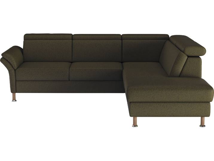 Ecksofa, Luxus-Microfaser, Olive 259×227 cm, Mit Relaxfunktion, Modern, Home-affaire
