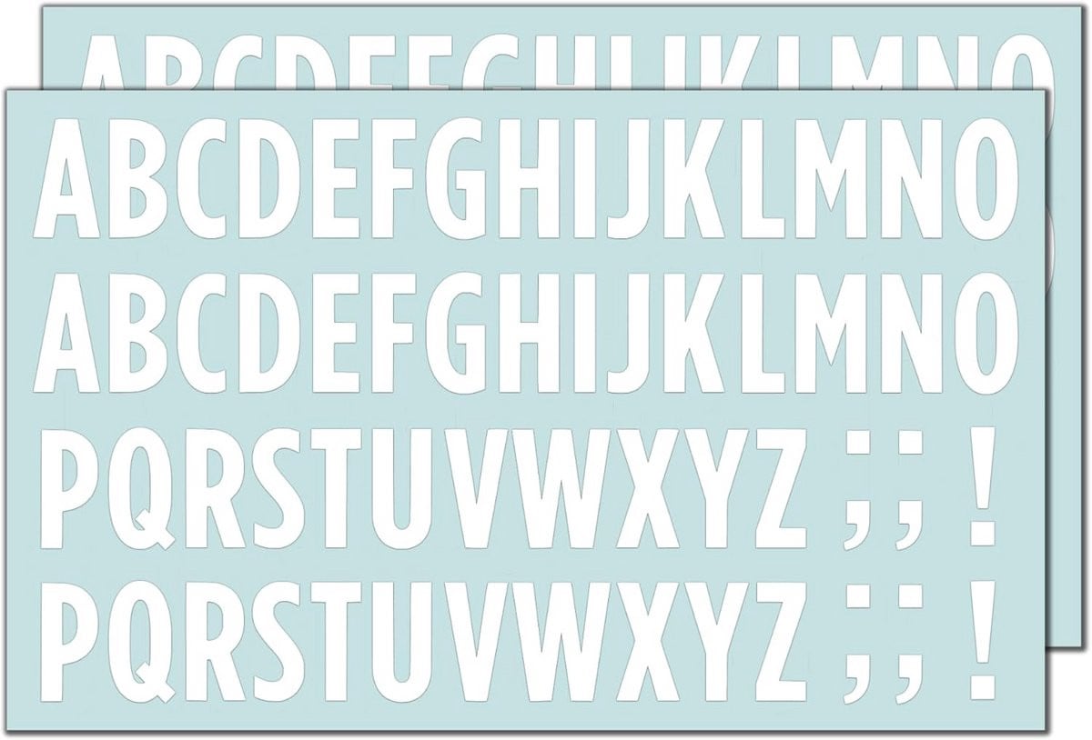30 sets zelfklevende alfabet stickers in wit waterproof vinyl voor decoratie en personalisatie