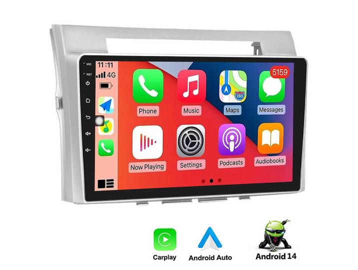 ESSGOO DAB+ Für Toyota Corolla Verso 2003-09 Android 15 Carplay GPS NAVI BT Autoradio (RDS, 4+64GB(optional), DAB (optional), FM, AM, DAB+ (optional), Carplay Android Auto Bluetooth EQ USB GPS Navi WIFI Touchscreen)