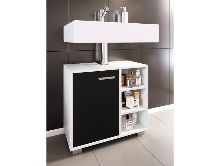 Meuble sous lavabo Zalo II 60 x 55 x 30cm Blanc/Noir/Blanc