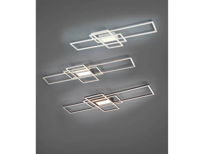 LED-Deckenleuchte Irvine 105 x 7 x 42cm Silber/Silber Material: Metall, Kunststoff Metallart: Aluminium Oberfläche Metall: Vernickelt LED