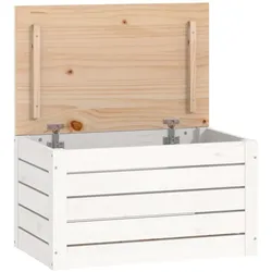 vidaXL Truhe Weiß 59,5x36,5x33 cm Massivholz Kiefer