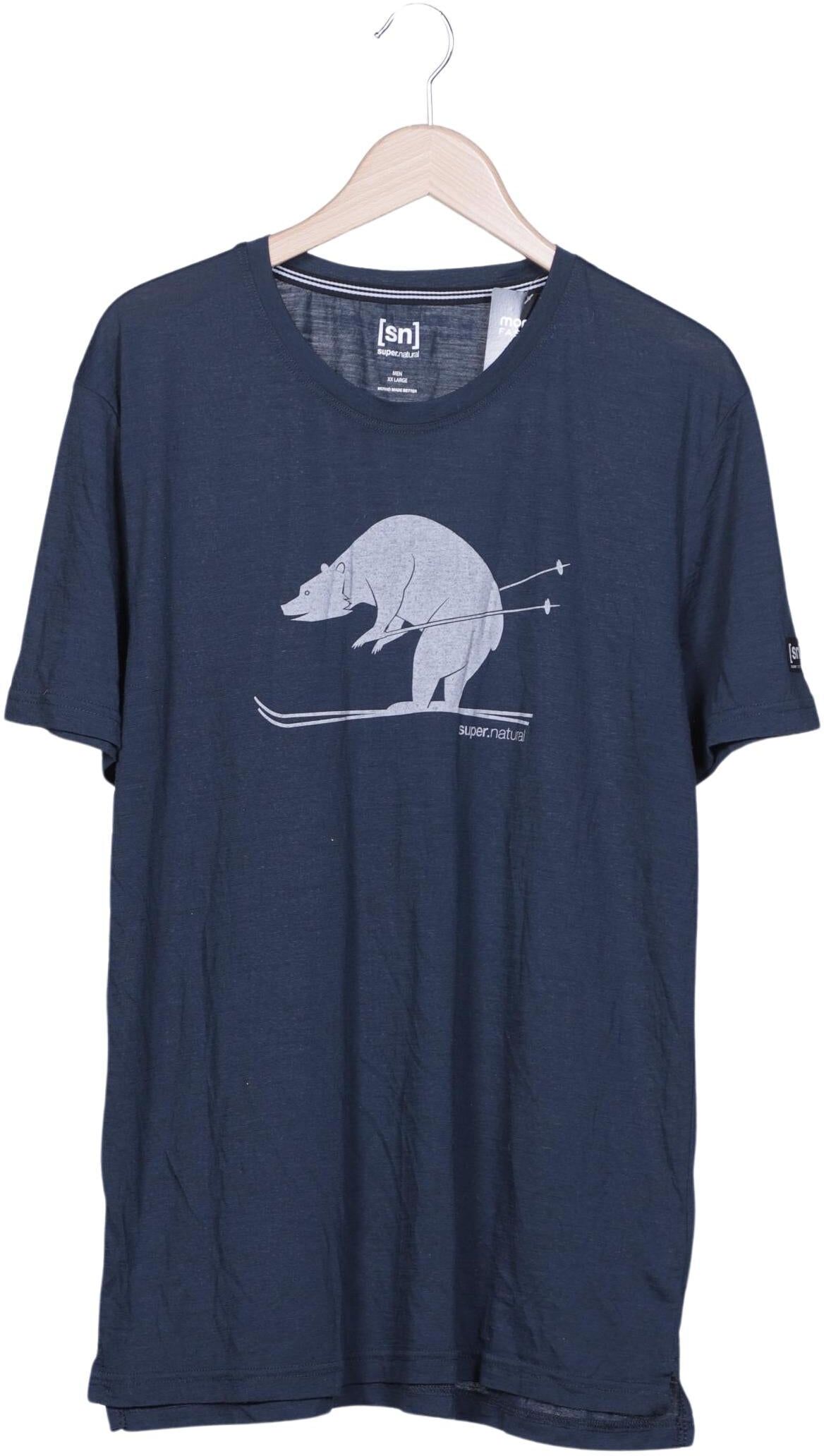 Super natural Herren T-Shirt, Marineblau, Gr. Xxl, Merino - Second Hand