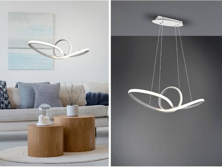 Trio Leuchten - Design Design-Hängelampe I Pendellampe I Pendelleuchte weiß inkl. LED 3-stufig dimmbar - Levi Dimmer I Dimmbar I Wohnzimmer I Schlafzimmer - Stahl - I (nicht austauschbare) LED