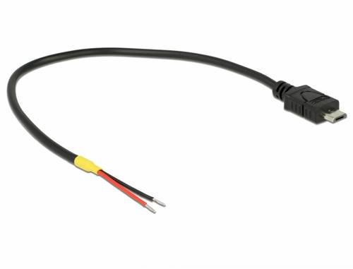 Delock USB-Kabel USB 2.0 USB-Micro-B Stecker, offene Kabelenden 0.20m Schwarz 85541