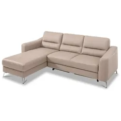 Ecksofa Santos Leder Grau Taupe