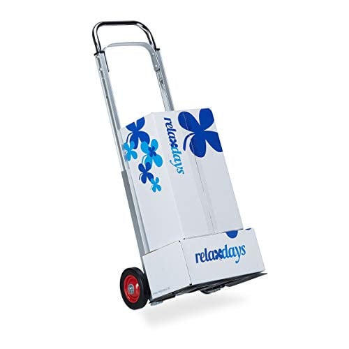 Relaxdays professionele steekwagen, draagvermogen tot 200 kg, zilverkleurig
