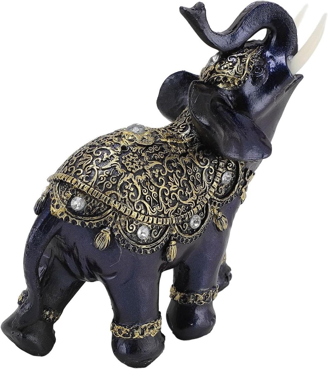 Blauw Olifant Beeldje - Groot Gelukssymbool voor Decoratie