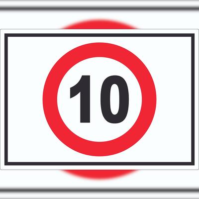 HB-Druck Tempo 10 km/h Geschwindigkeitsbegrenzung Aufkleber Symbol A0 (841x1189mm)