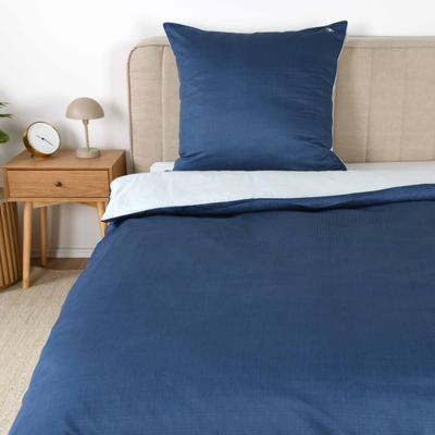 Bettwäsche TOM TAILOR HOME "FINE STRIPES", blau, B/L: 155cm x 220cm, 1 Stk., 1 Stk., Satin, B/L: 80cm x 80cm, 2, Satin, Obermaterial: 100% Baumwolle, Bettwäsche, Bettwäsche, new bedroom, gewebtes Label