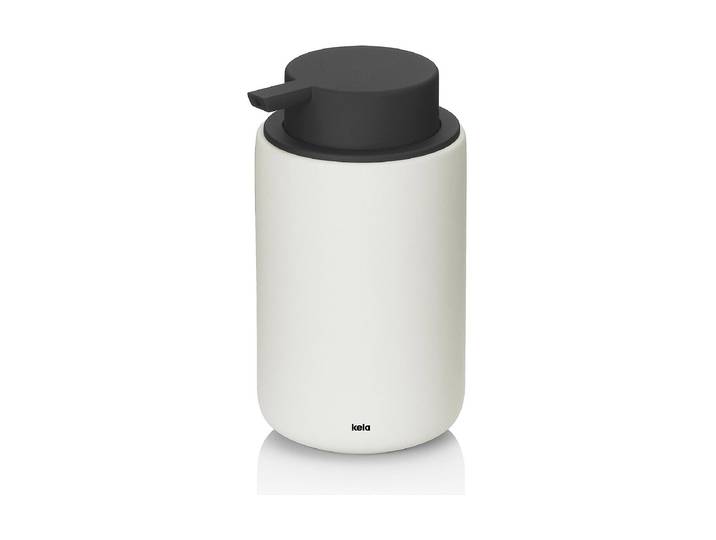 Seifenspender KELA Sana 300 ml, Offwhite , weiss (weiß), B:9cm H:14cm L:9cm, Keramik, Dosierspender, Seifenspender