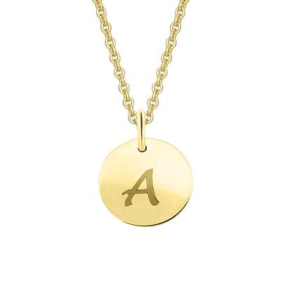 Namenskette ONE ELEMENT "Halskette - Namenskette mit Buchstabe A Buchstaben Anhänger aus", gold, Halsketten, Damen, Gelbgold 333 Gold, Gelbgold 333, Gold