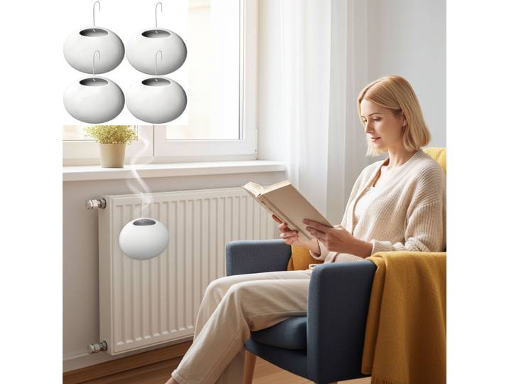 4er-Set Wasserverdunster für Heizkörper, Keramik, 420 ml