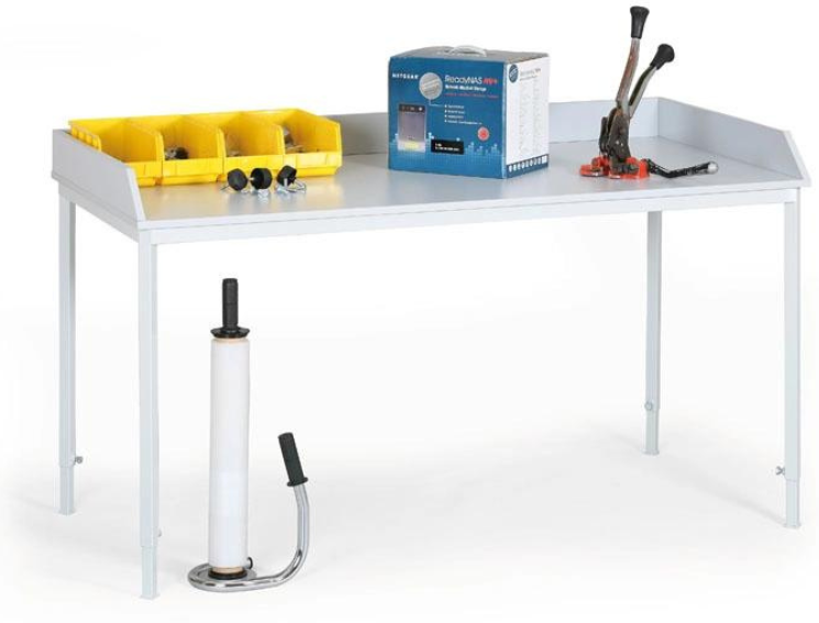 B2B Partner Packtisch höhenverstellbar mit Rand, 1600 mm breit