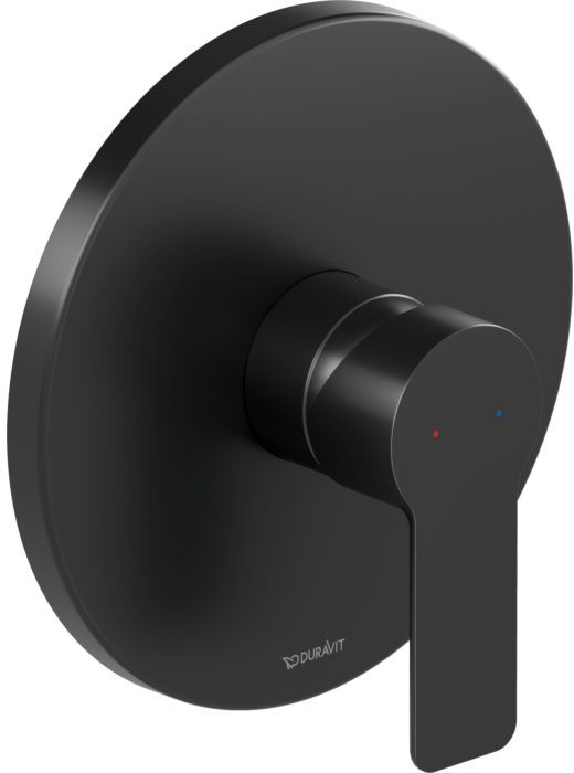 Duravit D-Code Einhebel-Duscharmatur DC4210010046 Unterputz Keramikmischsystem, Schwarz Matt, Ø170 mm