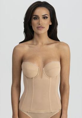 Plus Size Women's Vivienne V Wire Longline Strapless Bra Intimate Apparel by Dominique in Mocha (Size 36 B)