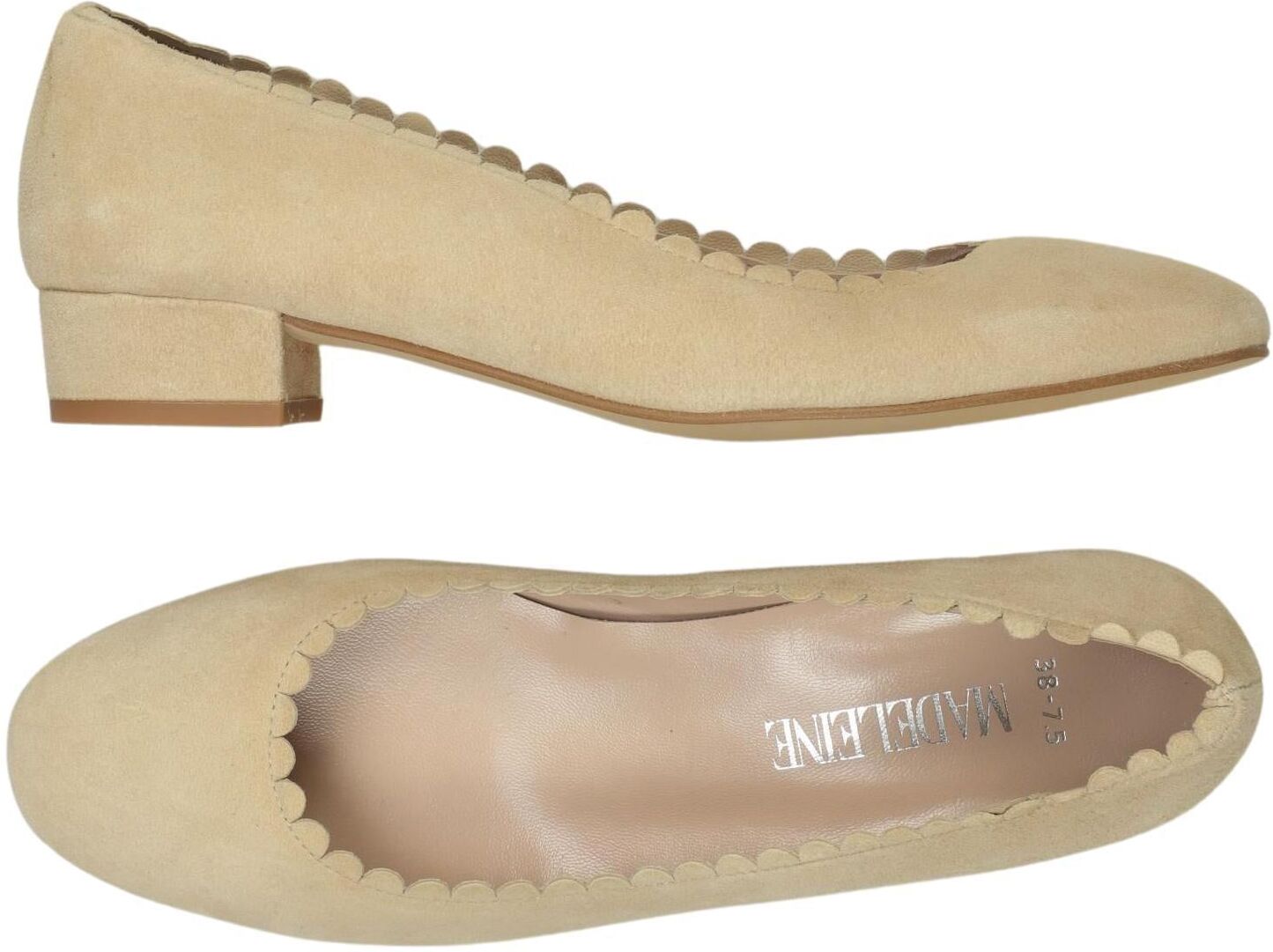 Madeleine Damen Ballerina, Beige, Gr. EU 38, Leder - Second Hand