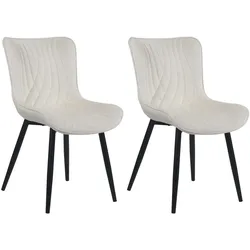 CLP 2er Set Stühle Brady Samt - Farbe: creme, Material: Samt