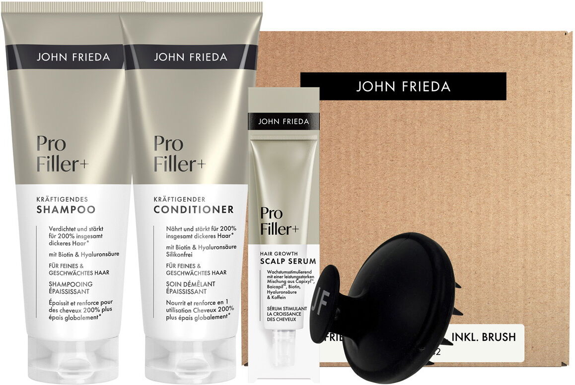 650ml JOHN FRIEDA PROfiller+ Box (Shampoo 250ml + Conditioner 250ml + Spray 150ml + Brush)