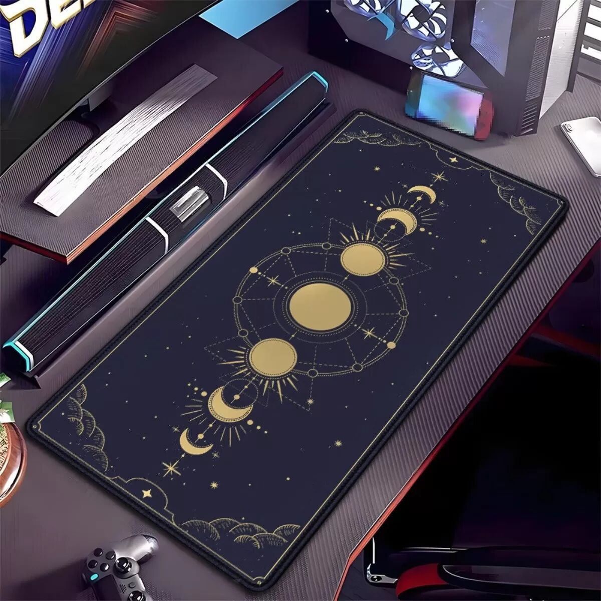INF Tarotkarten-Mauspad (300x800x2mm) – Rutschfester Rand, Leicht zu Reinigen, Hochauflösendes Tarotmuster