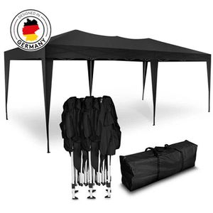Kronenburg Pavillon 275, schwarz, 3 x 6m, höhenverstellbar, wasserdicht, faltbar