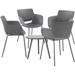 CLP Sitzgruppe Berena 4er   Farbe: dunkelgrau, Set-Inhalt: 4 Stühle