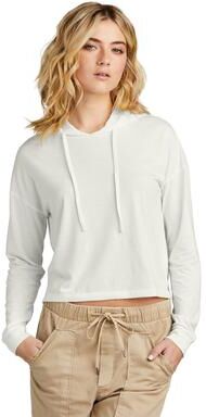 District DT1390L Women's Perfect Tri Midi Long Sleeve Hoodie in Natural size 4XL   Triblend