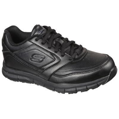 Berufsschuh SKECHERS "NAMPA WYOLA" Gr. 39, schwarz, 39, Textil, Lederimitat, Schuhe, Schnürschuh für Gastronomie,Pflege mit komfortabler Innensohle