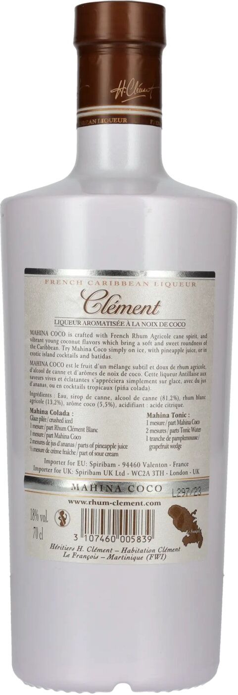 Clément Rhum Clément MAHINA COCO Liqueur 18% Vol. 0,7l