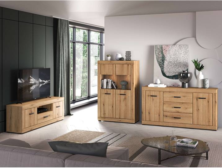Wohnzimmer-Set Wohnzimmer Set 3-teilig – DORA