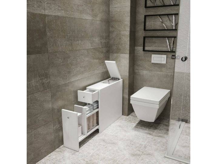 Meuble sous lavabo Dmagon - Dmora - Melaminè - Blanc brillant 20x60h55 cm