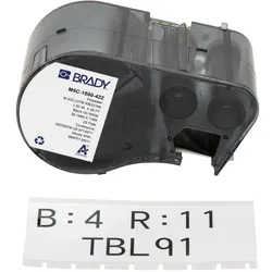 Brady, Etikettenrolle, M5C-1500-422, Polyester, Schwarz auf weiss, glänzend, 38.10 mm x 7.62 m, permanent, Endlos (38.10 mm)