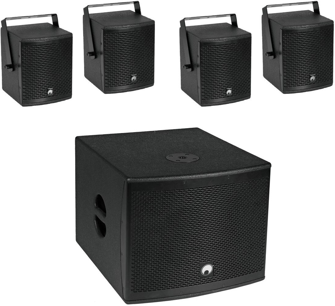 Omnitronic Set Molly-12a Subwoofer Aktiv + 4x Molly-6 Top 8 Ohm, Schwarz
