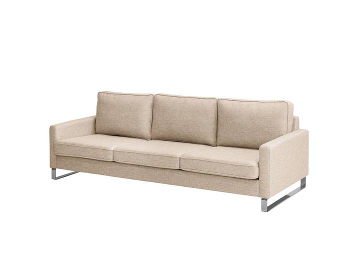 3-Sitzer Sofa Beige Strukturstoff Luela 240 x 85 x 94cm Modern