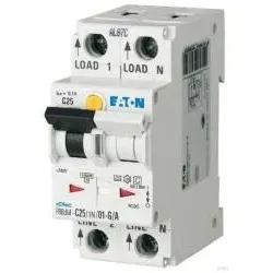 Eaton 168274 Elektronische FI/LS Kombination, 10 A, 30 mA, LS-Charakteristik: D, 1p+N, FI-Charakteristik: A FRBDM-D10/1N/003-G/A