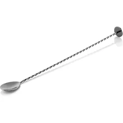 Barlöffel Twisted NOCTURN, mit Stößelende, 33,5 cm, gun metal, Chromnickelstahl 18/8