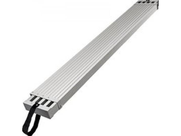 VEVOR Planche de travail en aluminium, 2,31 à 3,83 m, planche télescopique, capacité 200 kg, planche d'extension, largeur 325 mm, planche d'échafaudage avec accessoires, plate-forme antidérapante