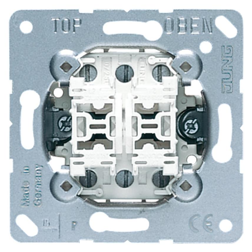 JUNG Multi-Switch 10A 250V Doppel-Taster 2x2 Schliesser und Nullstellung (532-4U)