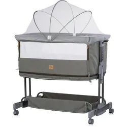 Chipolino Beistellbett Zen 2 in 1 Babybett Schaukelfunktion 7 Höhen Moskitonetz grün