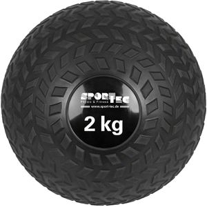 Sport-Tec Medizinball Slamball, 2 kg, Ø 23 cm, schwarz, mit Kunststoffoberfläche